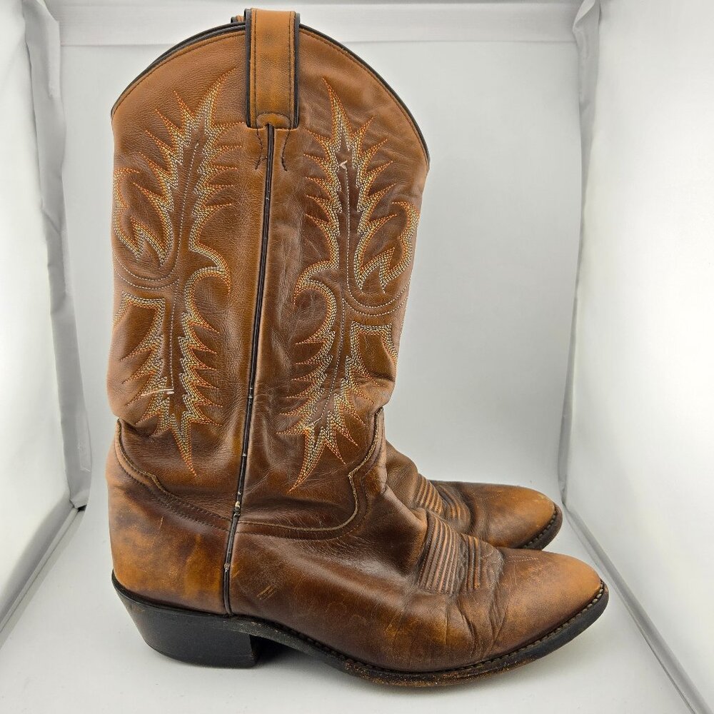 Tony Lama VM2810 Brown Leather Western Cowboy Boots Men’s 9.5 - Picture 2 of 15